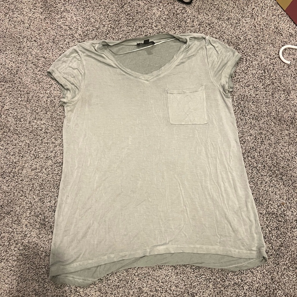 Women's Light Green V-Neck Top